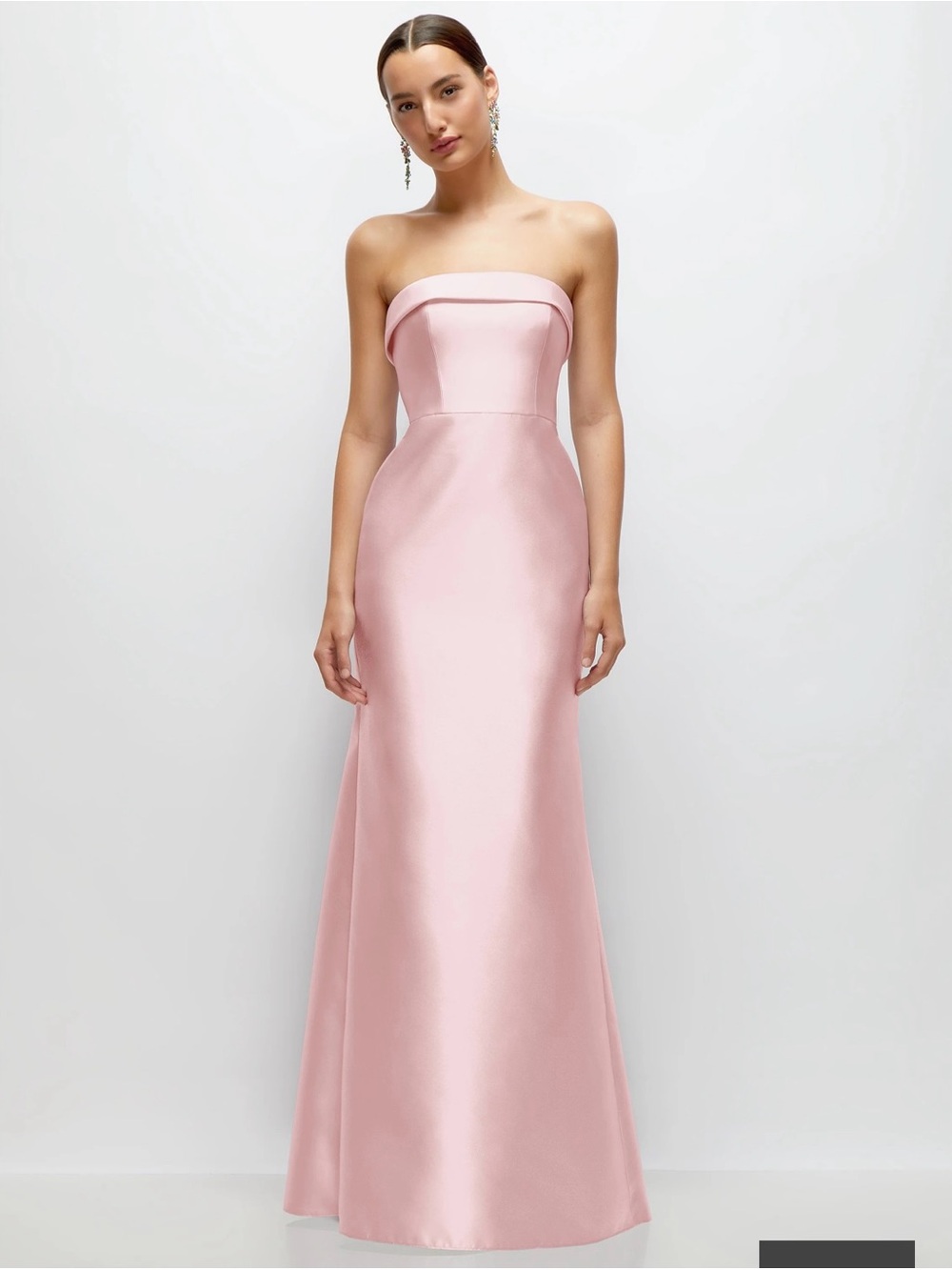 Dessy NEW Strapless Blush Pink Evening Gown